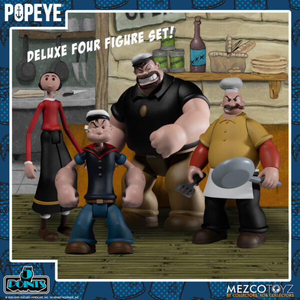 Mezco 5 Points Popeye Deluxe Boxed Set